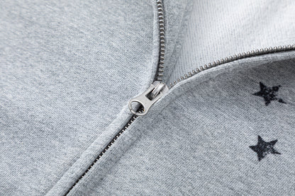 Distressed Badge Graphic Zip Up Hoodie detail image 8