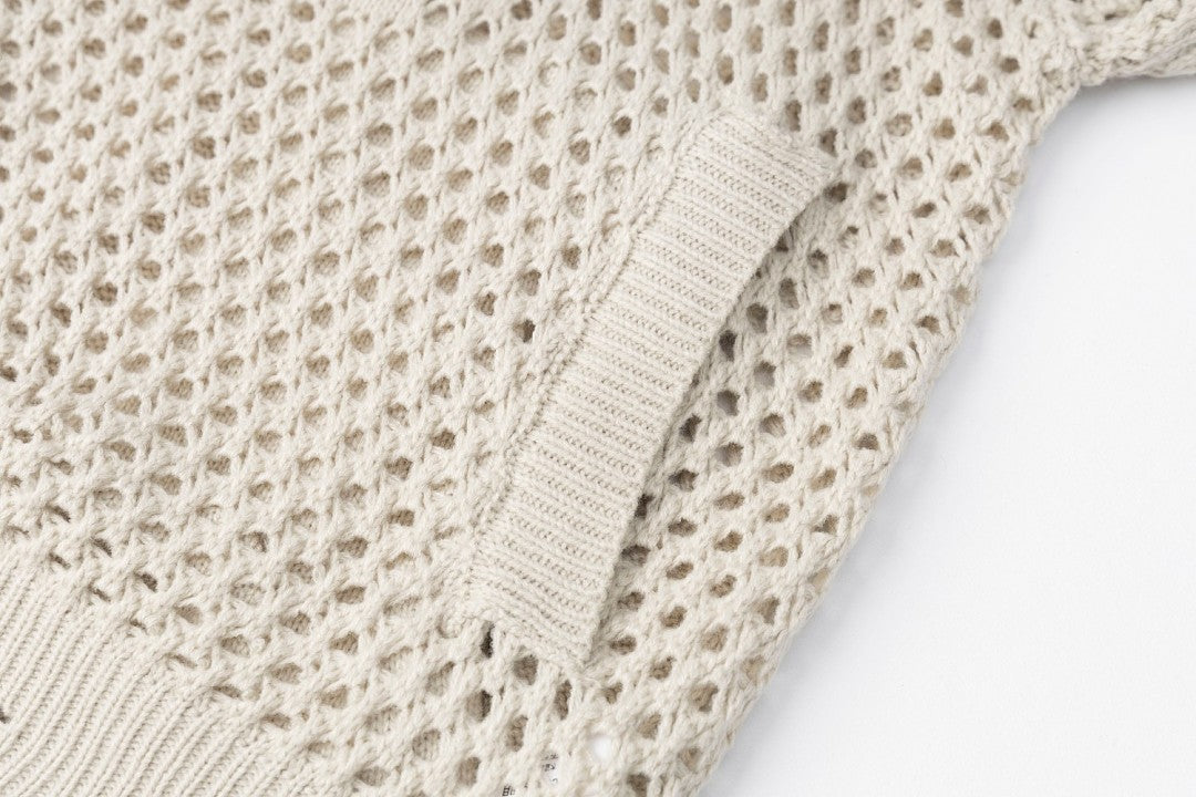Knit Mesh Studded Boxy Zip Up Hoodie detail image 7