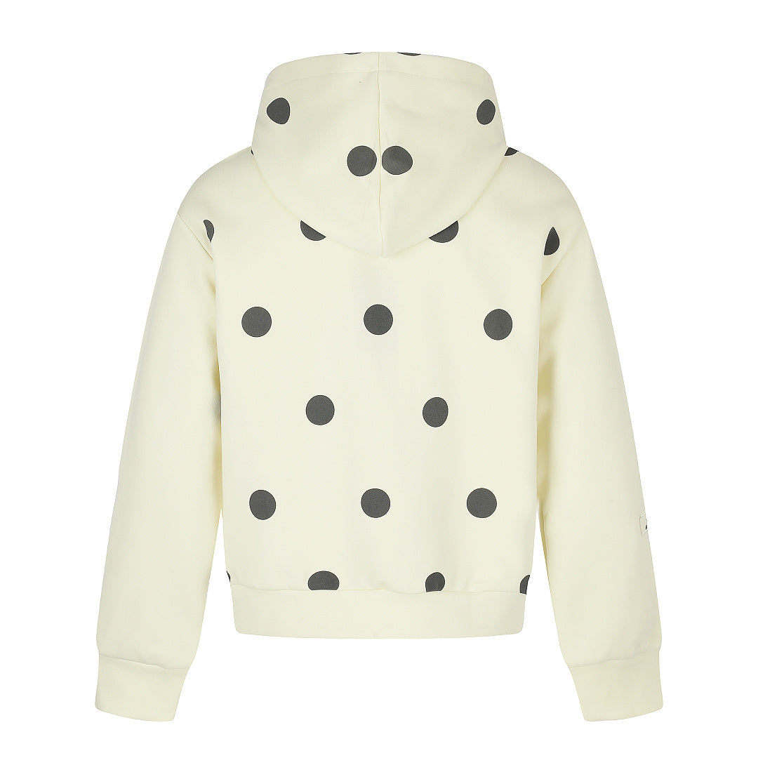 Polka Dot Cross Applique Zip Up Hoodie detail image 7