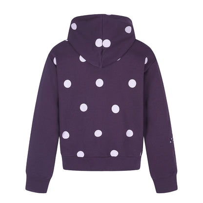 Polka Dot Cross Applique Zip Up Hoodie detail image 5