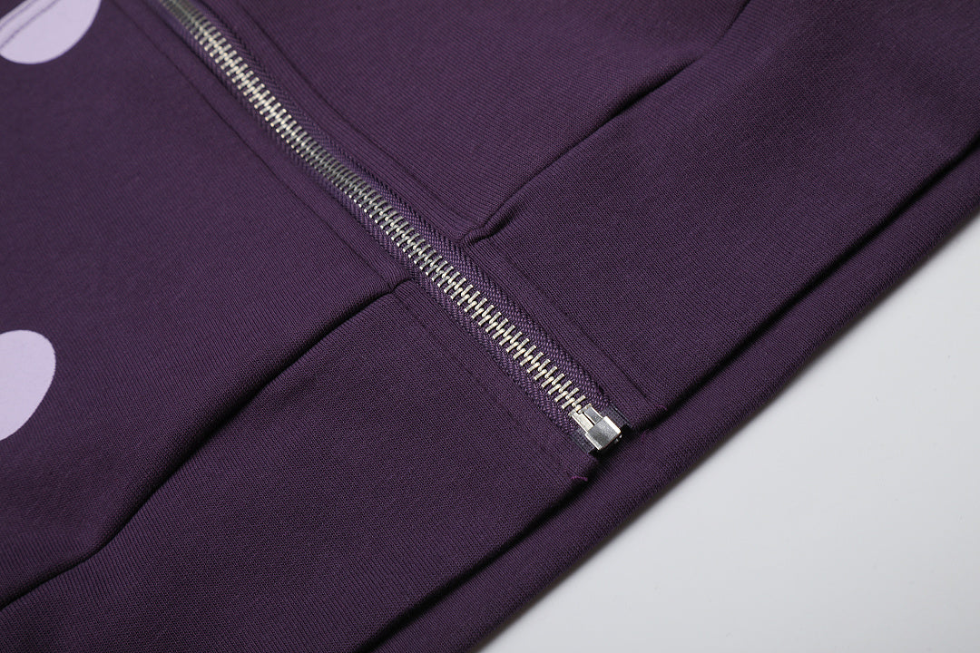 Polka Dot Cross Applique Zip Up Hoodie detail image 11