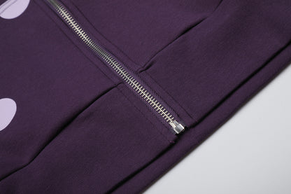 Polka Dot Cross Applique Zip Up Hoodie detail image 11