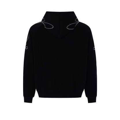 Ornamental Letter Embroidered Two Way Zip Hoodie detail image 3
