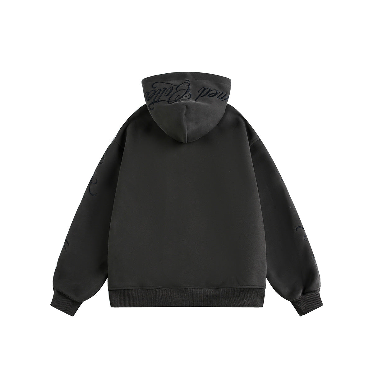 Script Embroidery Zip Up Hoodie detail image 3
