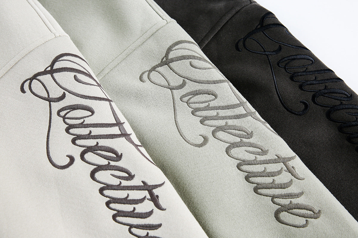 Script Embroidery Zip Up Hoodie detail image 9
