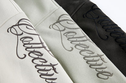 Script Embroidery Zip Up Hoodie detail image 9