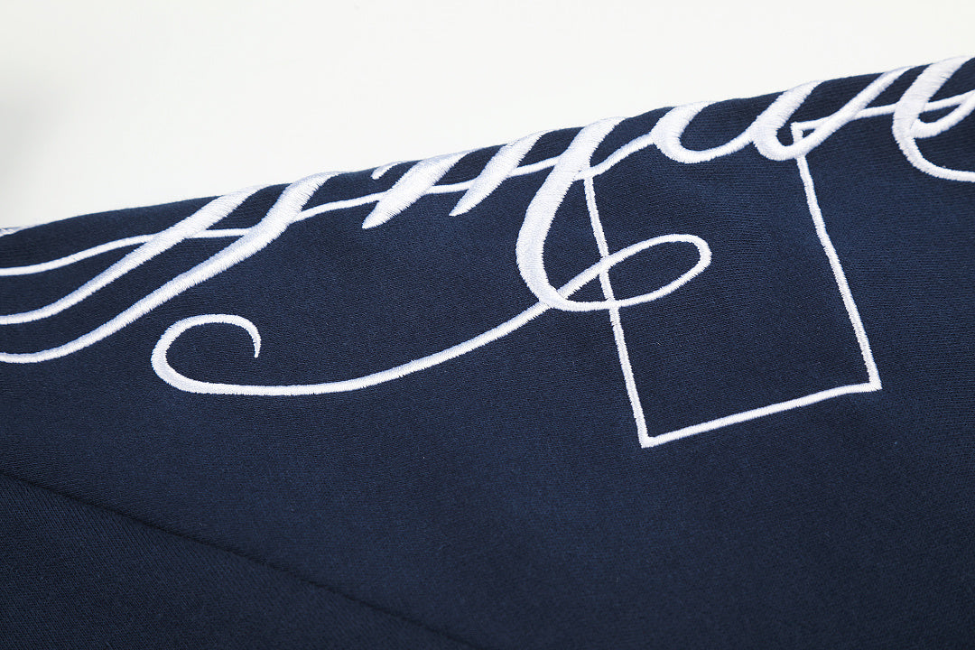Abstract Sleeve Embroidery Zip Up Hoodie detail image 6