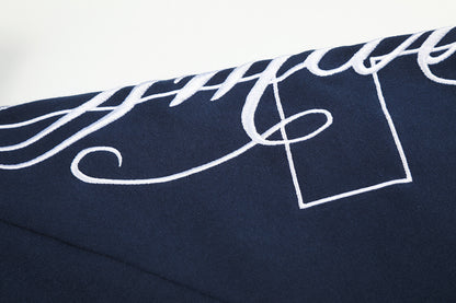 Abstract Sleeve Embroidery Zip Up Hoodie detail image 6