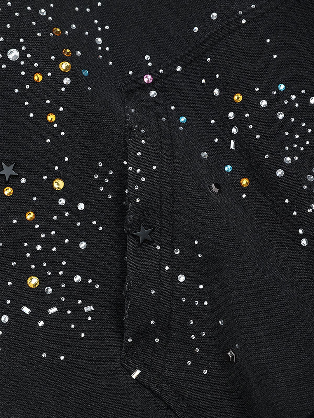 Rhinestone Star Boxy Zip Up Hoodie detail image 4