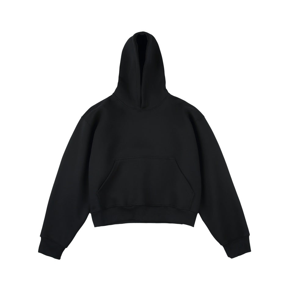 Solid Boxy Pullover Hoodie Black product image