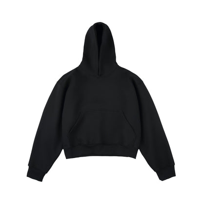 Solid Boxy Pullover Hoodie Black product image