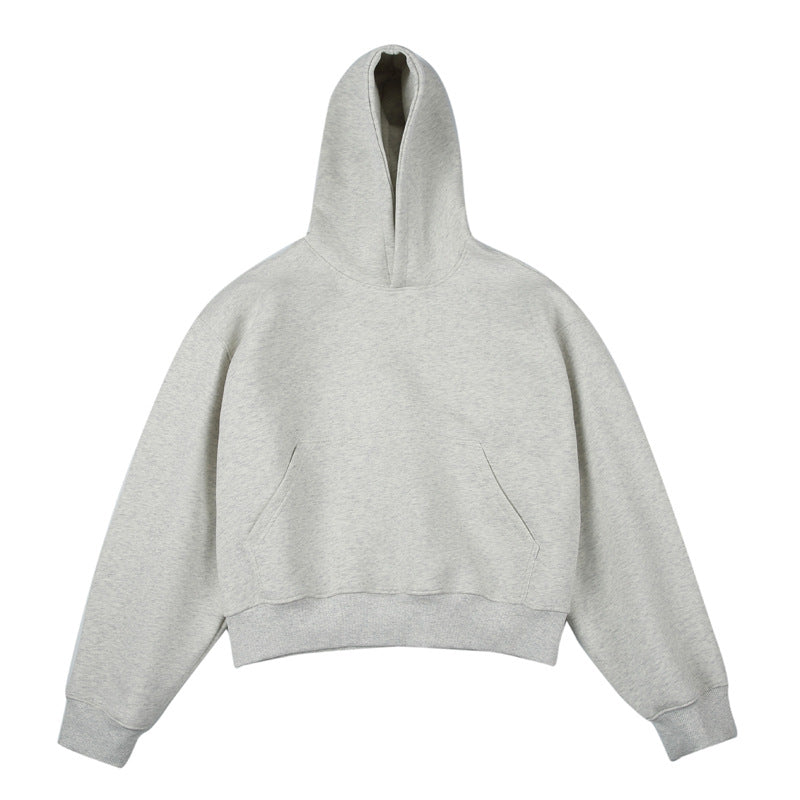Solid Boxy Pullover Hoodie Gray product image