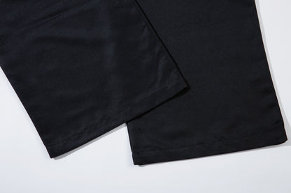 Men's Wide-Legged Black Trousers - Santo 