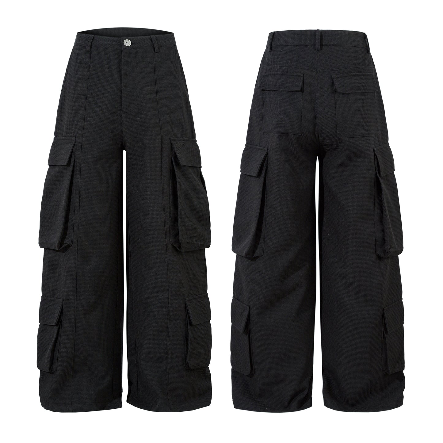 Unisex Multi-Pocket Wide Cargo Pants - Santo 