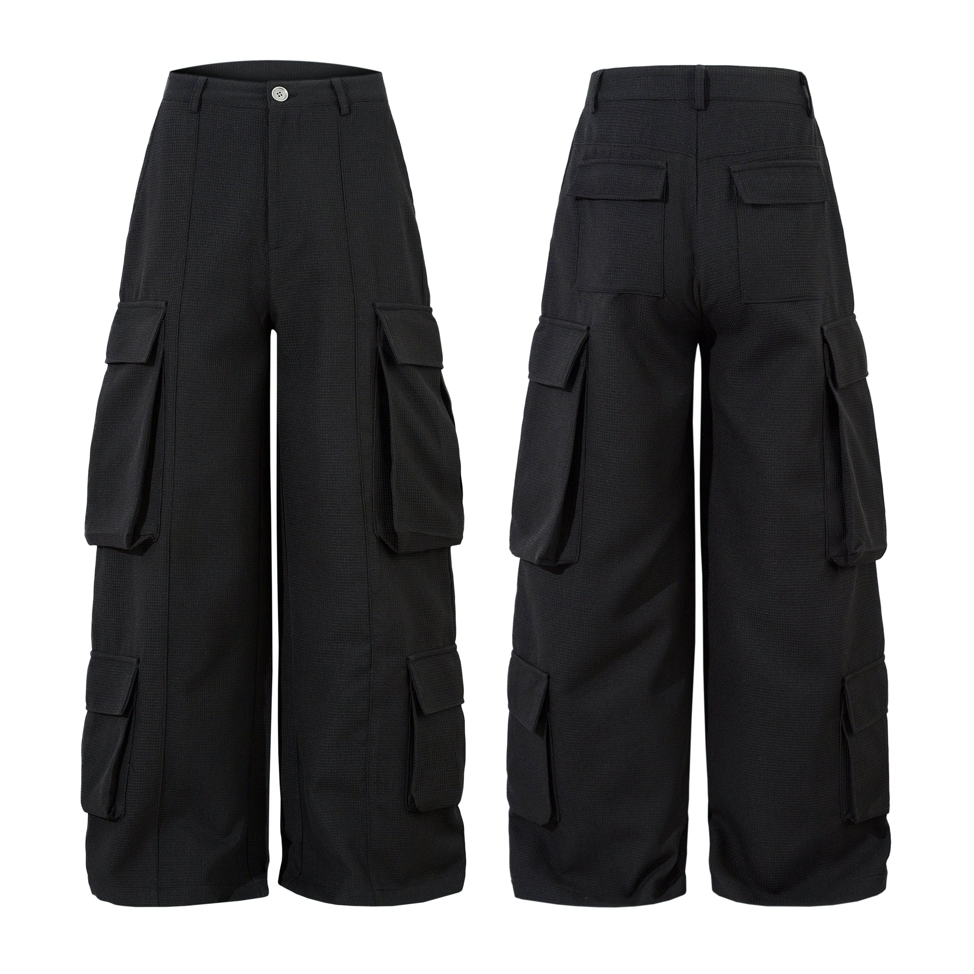 Unisex Multi-Pocket Wide Cargo Pants - Santo 