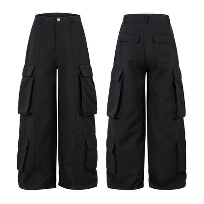 Unisex Multi-Pocket Wide Cargo Pants - Santo 