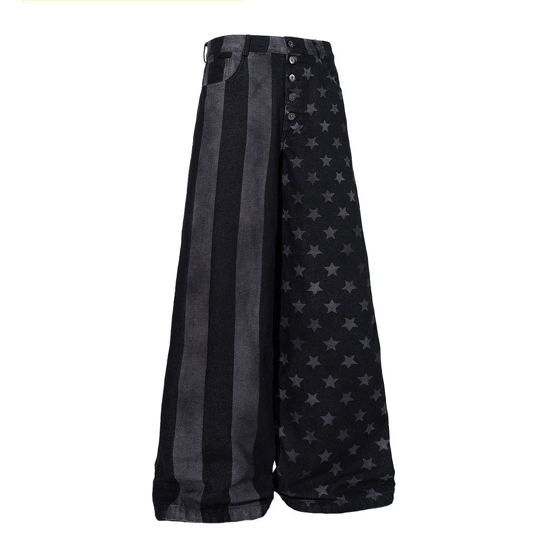 Striped Star Baggy Barrel Jeans detail image 3