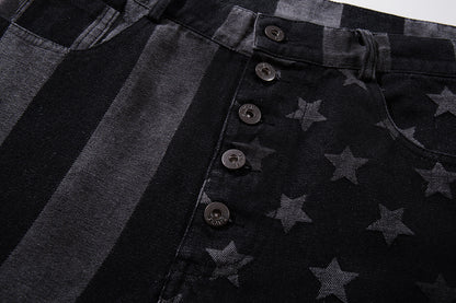 Striped Star Baggy Barrel Jeans detail image 5