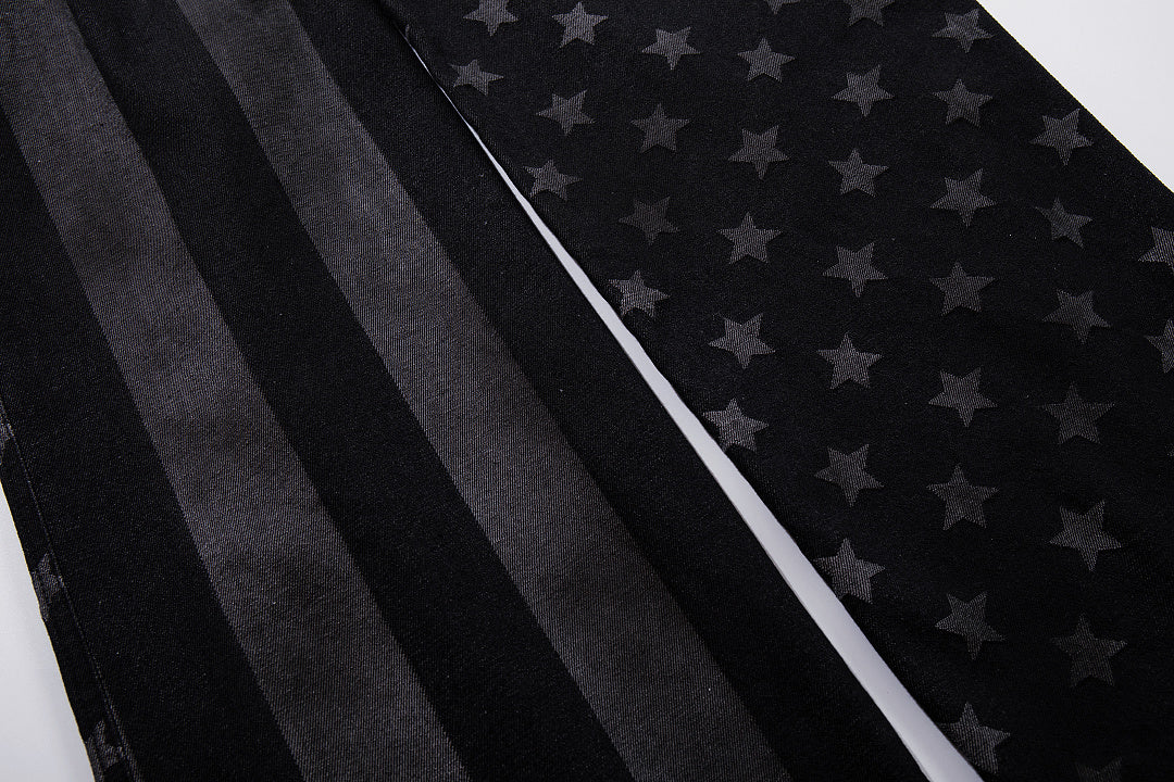 Striped Star Baggy Barrel Jeans detail image 6