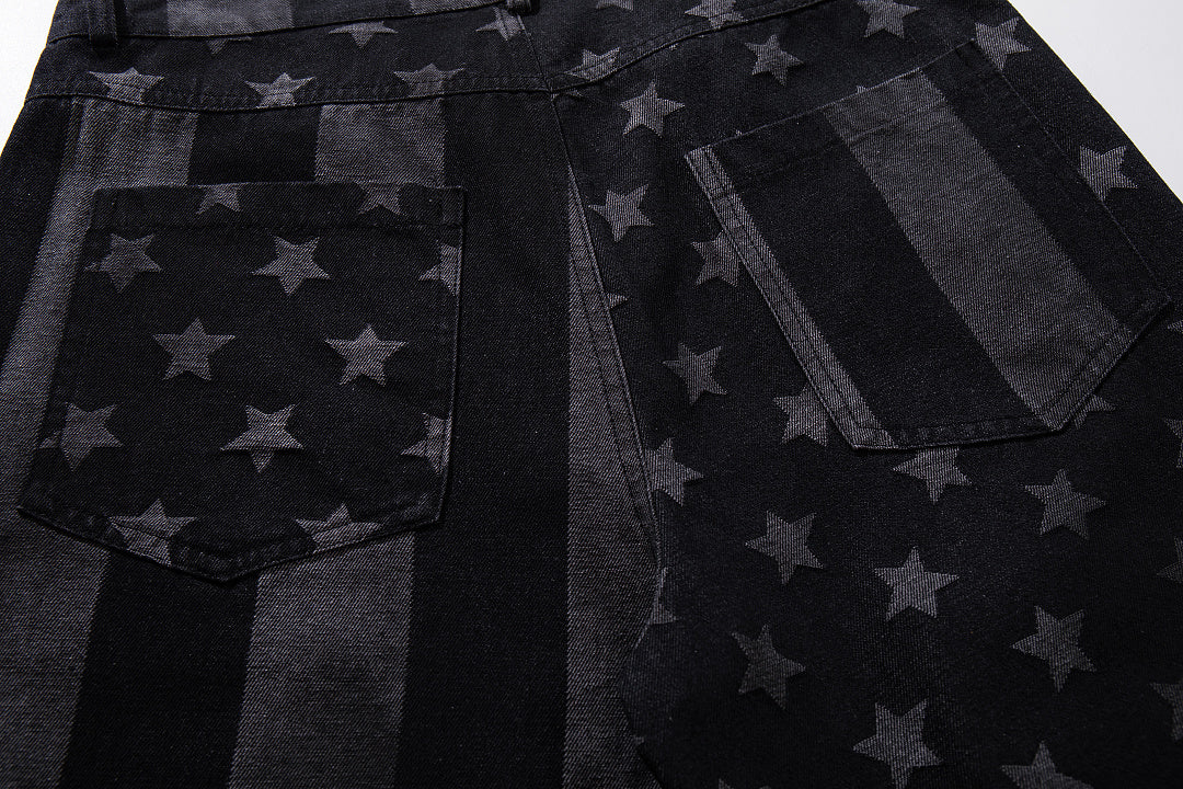 Striped Star Baggy Barrel Jeans detail image 7