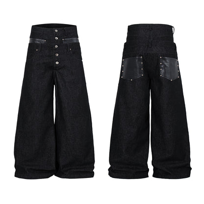 Double Waist Baggy Barrel Jeans detail image 3
