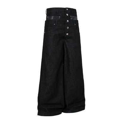 Double Waist Baggy Barrel Jeans detail image 4