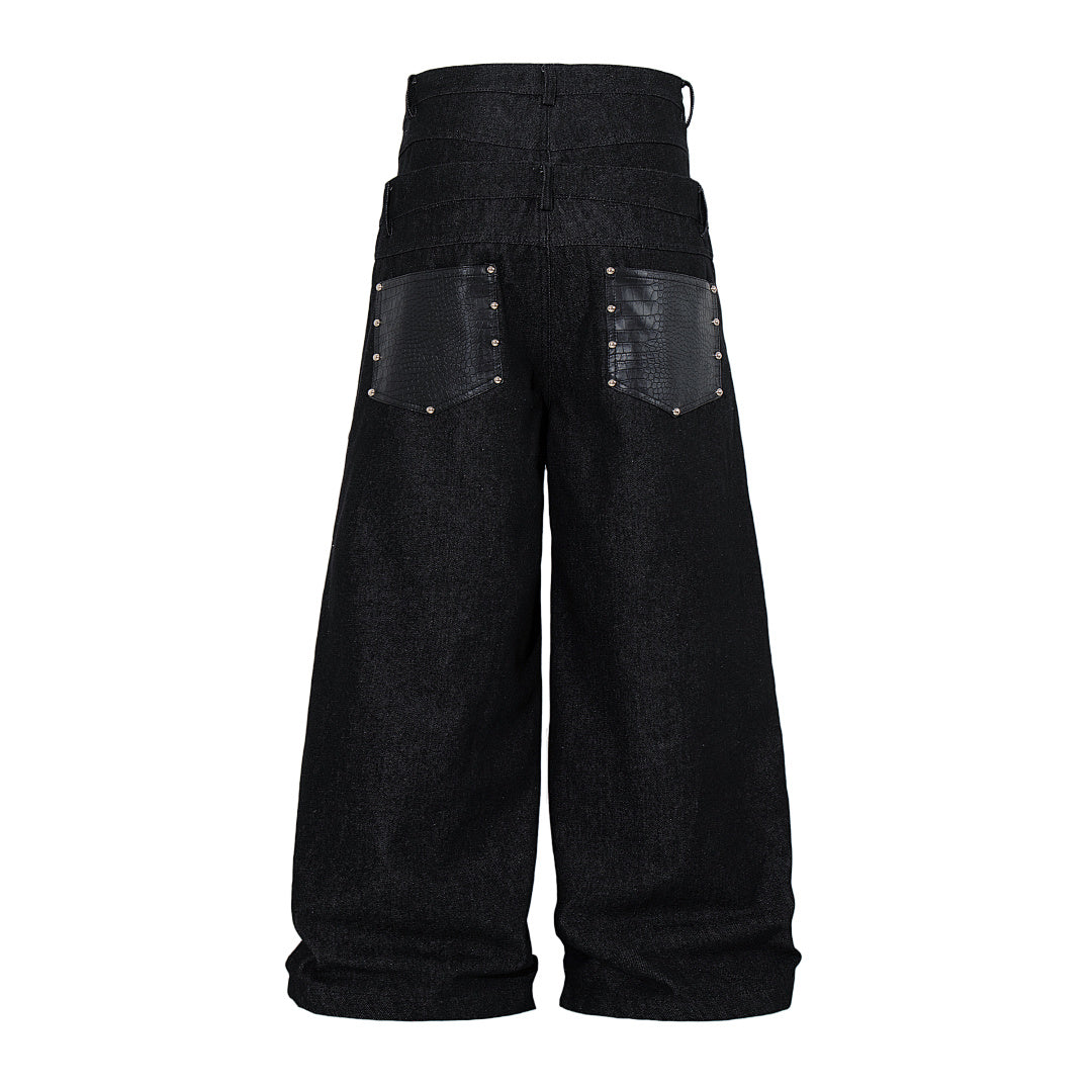 Double Waist Baggy Barrel Jeans detail image 5