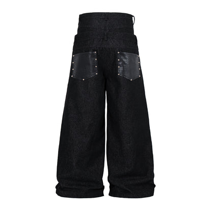 Double Waist Baggy Barrel Jeans detail image 5