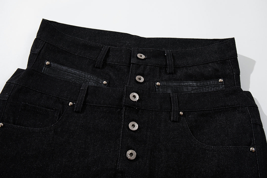 Double Waist Baggy Barrel Jeans detail image 6