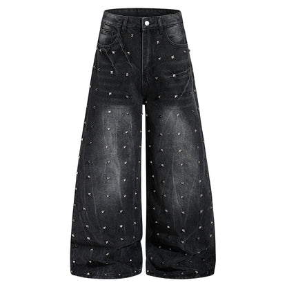 Studded Washed Jeans Black product image