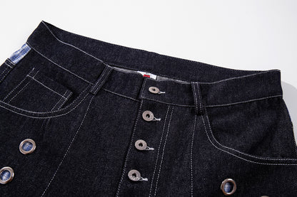 Grommet Button Fly Baggy Jeans detail image 3