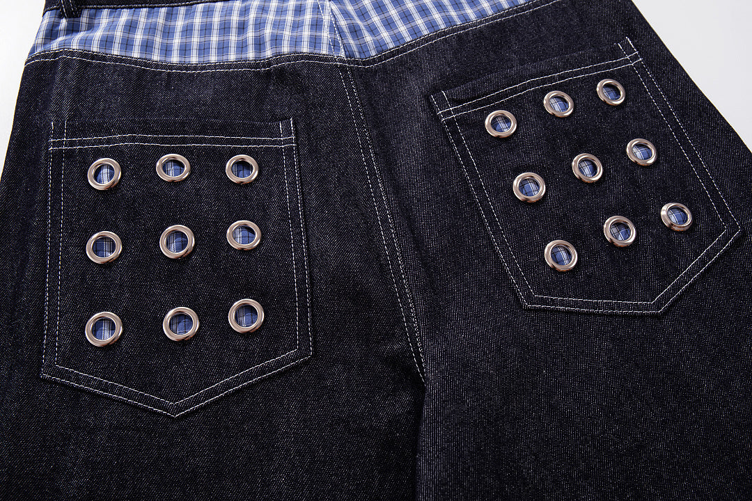 Grommet Button Fly Baggy Jeans detail image 5