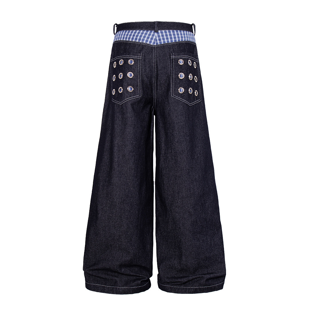 Grommet Button Fly Baggy Jeans detail image 7