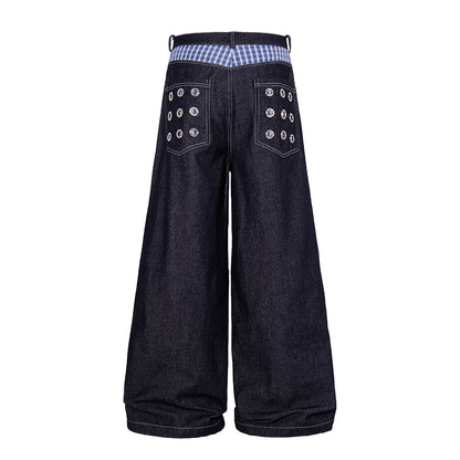 Grommet Button Fly Baggy Jeans detail image 7