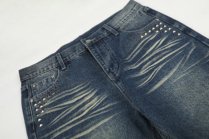 Studded Washed Baggy Jeans detail image 8