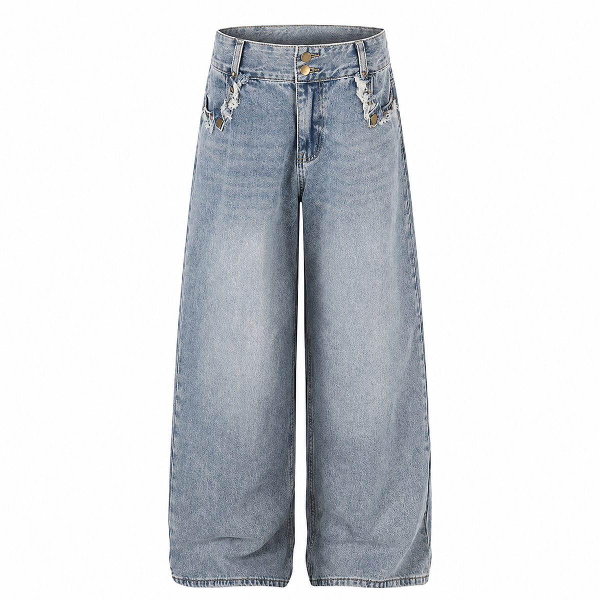 Washed Frayed Jeans Light Blue product image