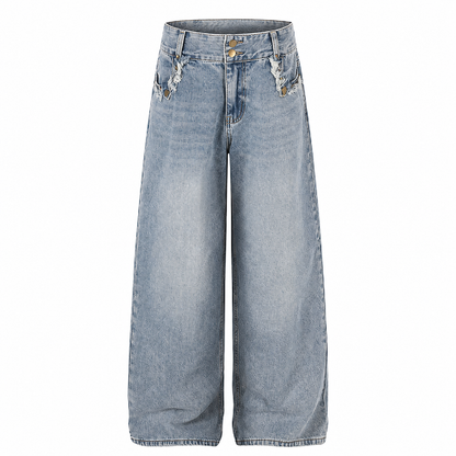 Washed Frayed Jeans Light Blue product image