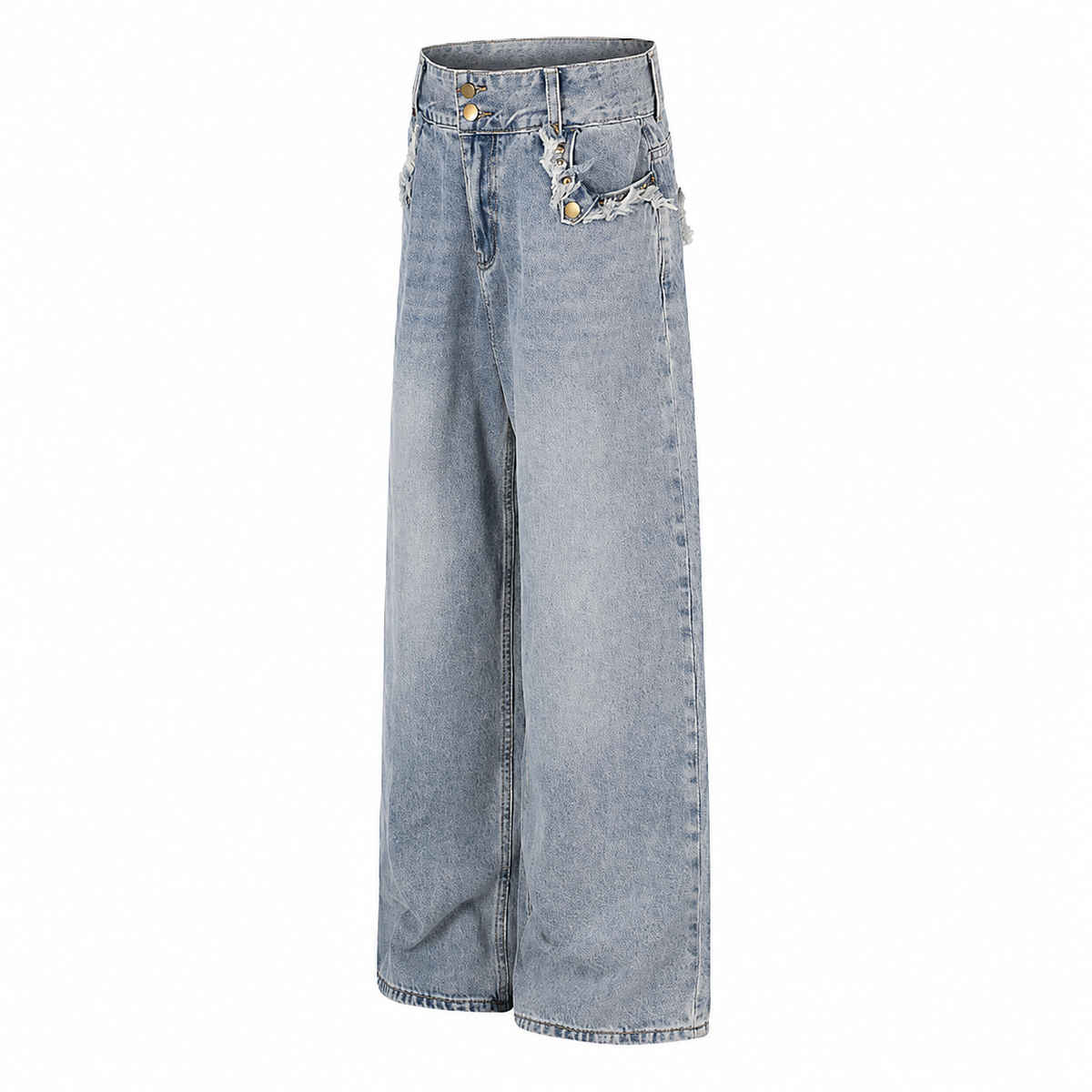 Washed Frayed Jeans detail image 3