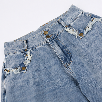 Washed Frayed Jeans detail image 4