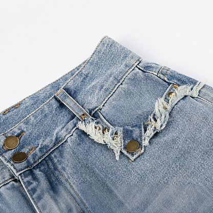 Washed Frayed Jeans detail image 5