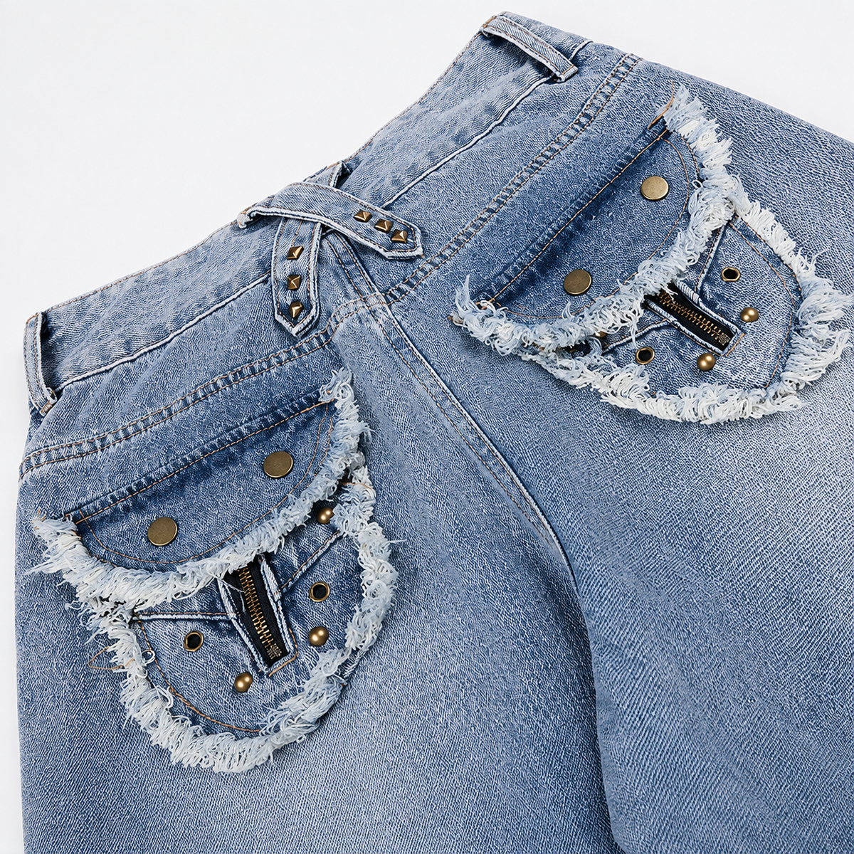 Washed Frayed Jeans detail image 6