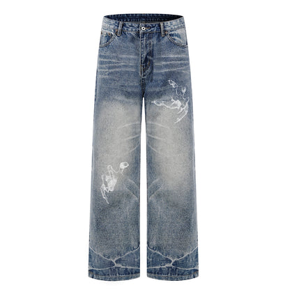 Washed Print Jeans Blue product image