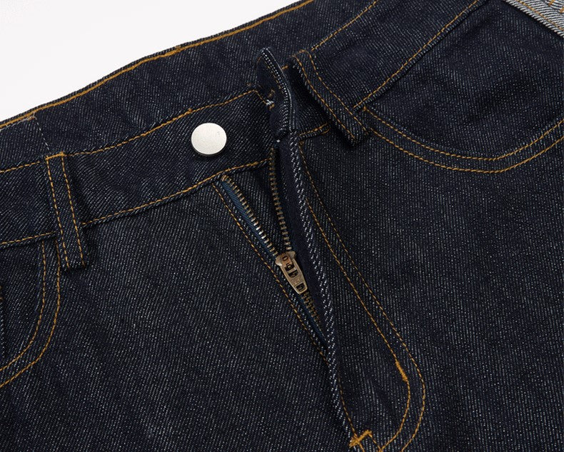 Contrast Turn Up Baggy Jeans detail image 6