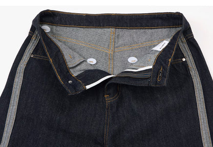 Contrast Turn Up Baggy Jeans detail image 7