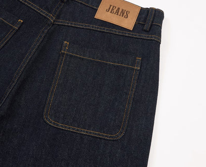 Contrast Turn Up Baggy Jeans detail image 8