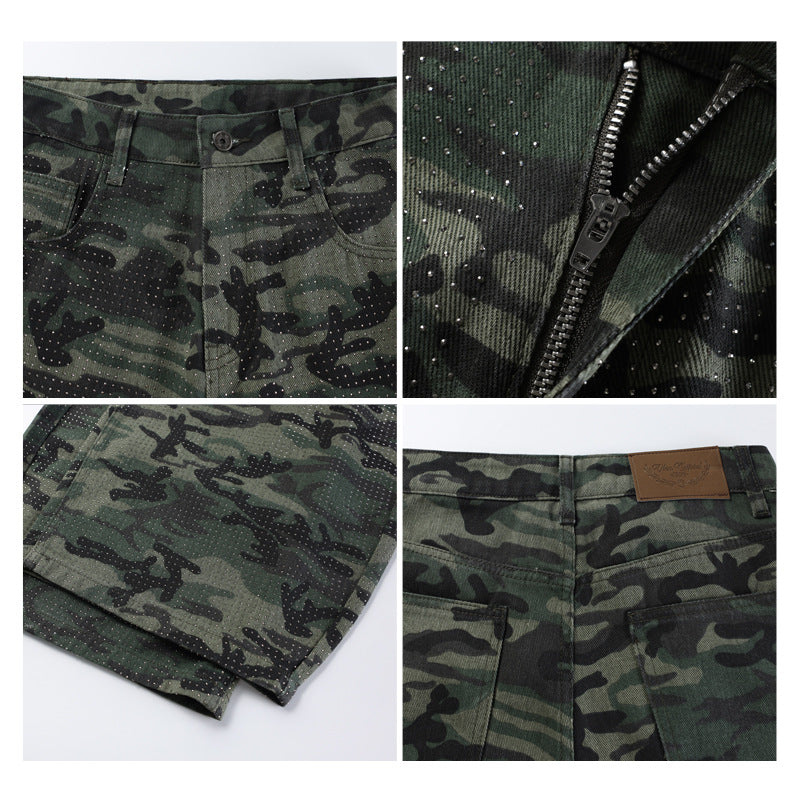 Rhinestone Camo Baggy Barrel Jeans detail image 4