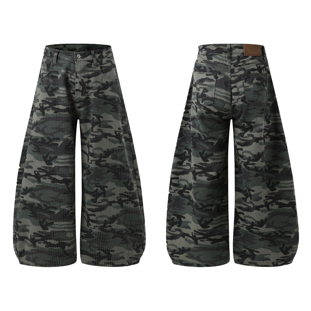 Rhinestone Camo Baggy Barrel Jeans detail image 5