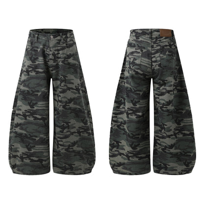 Rhinestone Camo Baggy Barrel Jeans detail image 5