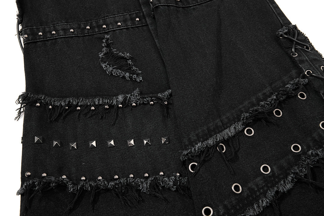 Studded Distressed Bootcut Jeans detail image 8