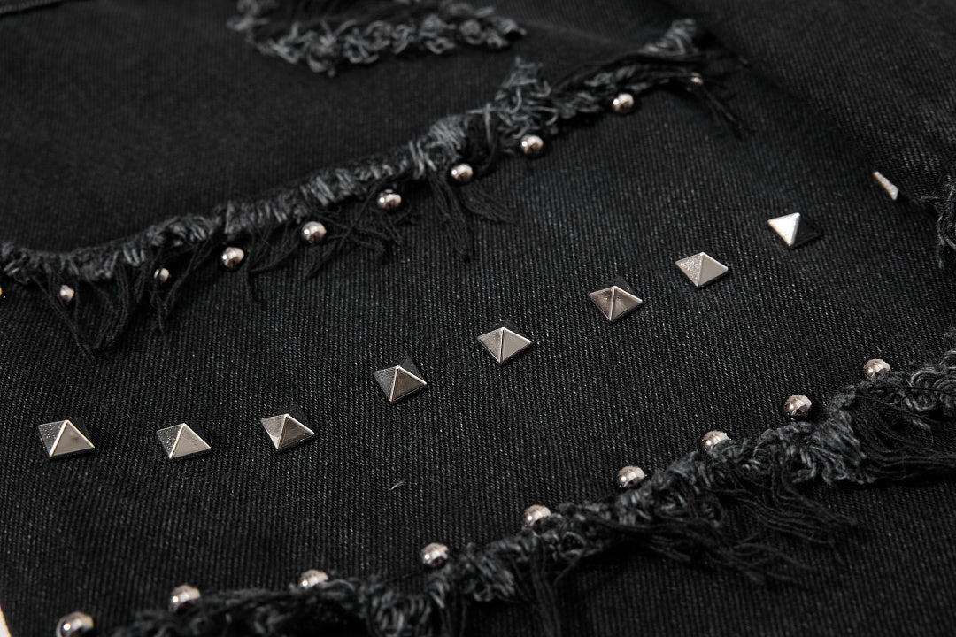 Studded Distressed Bootcut Jeans detail image 9